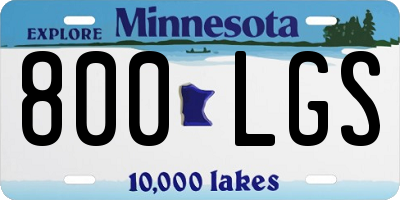 MN license plate 800LGS