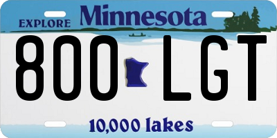 MN license plate 800LGT