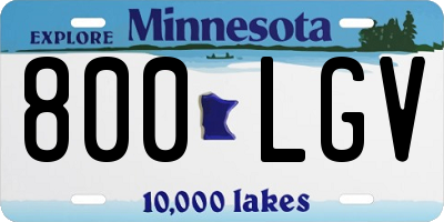 MN license plate 800LGV