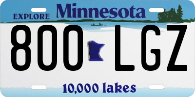 MN license plate 800LGZ