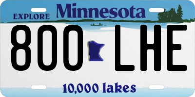 MN license plate 800LHE