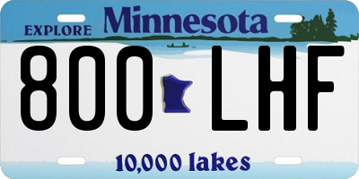 MN license plate 800LHF