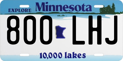 MN license plate 800LHJ