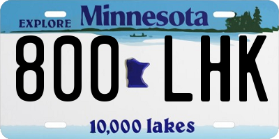 MN license plate 800LHK