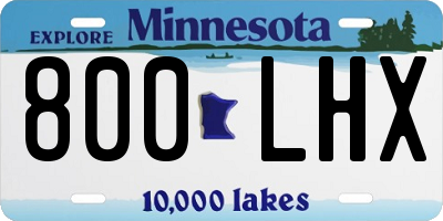 MN license plate 800LHX