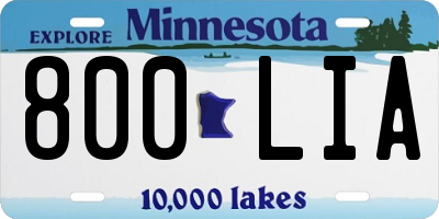 MN license plate 800LIA
