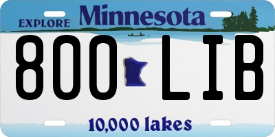 MN license plate 800LIB