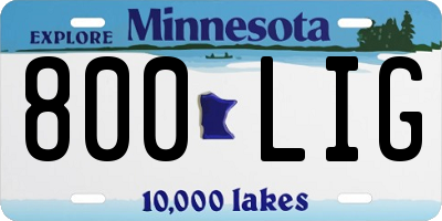 MN license plate 800LIG