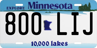 MN license plate 800LIJ