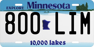 MN license plate 800LIM