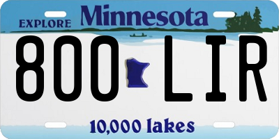 MN license plate 800LIR