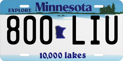 MN license plate 800LIU