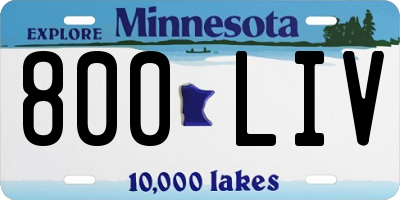 MN license plate 800LIV