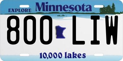 MN license plate 800LIW