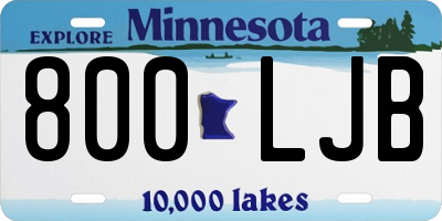 MN license plate 800LJB