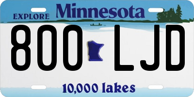 MN license plate 800LJD