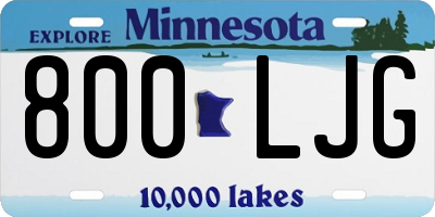 MN license plate 800LJG