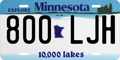 MN license plate 800LJH