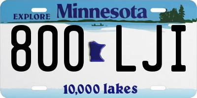 MN license plate 800LJI