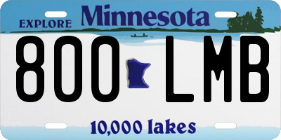 MN license plate 800LMB