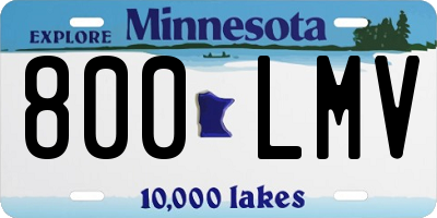 MN license plate 800LMV