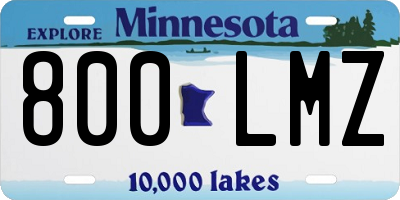 MN license plate 800LMZ