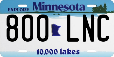 MN license plate 800LNC