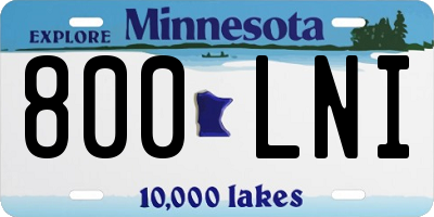 MN license plate 800LNI