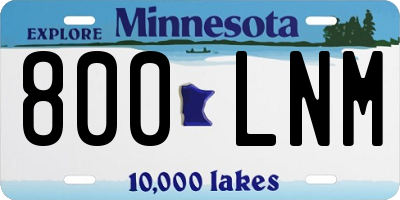 MN license plate 800LNM