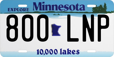 MN license plate 800LNP