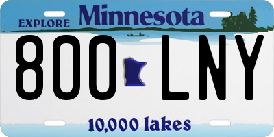 MN license plate 800LNY