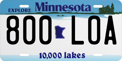 MN license plate 800LOA