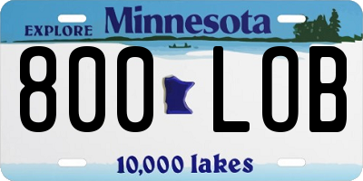 MN license plate 800LOB