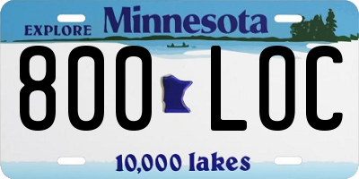 MN license plate 800LOC