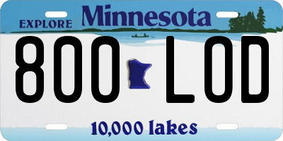 MN license plate 800LOD