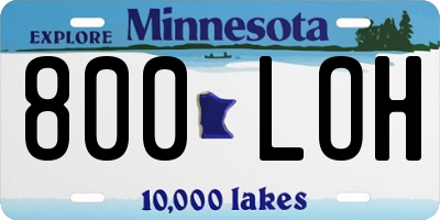 MN license plate 800LOH