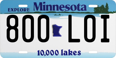 MN license plate 800LOI