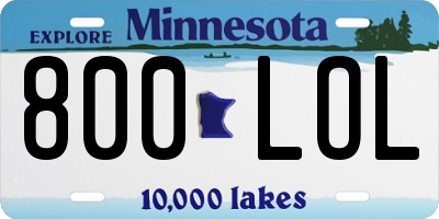 MN license plate 800LOL