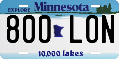 MN license plate 800LON