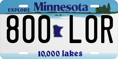 MN license plate 800LOR