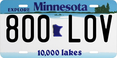 MN license plate 800LOV