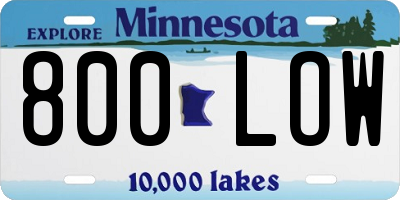 MN license plate 800LOW