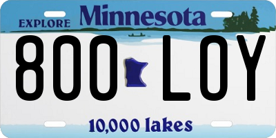 MN license plate 800LOY