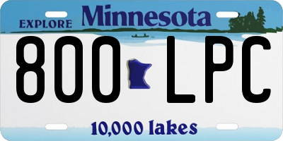 MN license plate 800LPC