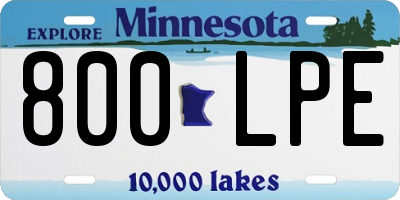 MN license plate 800LPE