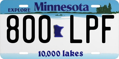MN license plate 800LPF