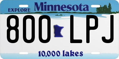 MN license plate 800LPJ