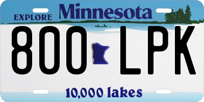 MN license plate 800LPK