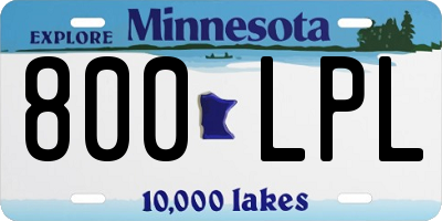 MN license plate 800LPL