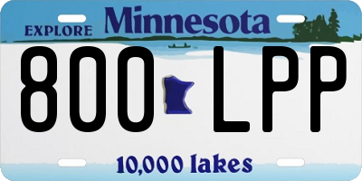 MN license plate 800LPP